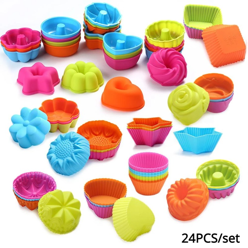 24Pcs of Silicone Muffin Cup C - Donut Mold Silicone review and price