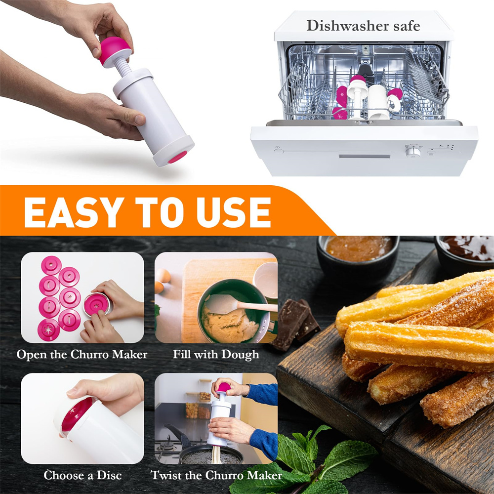DIY Manual Cookie Press Maker  - Churros Maker Gun review and price